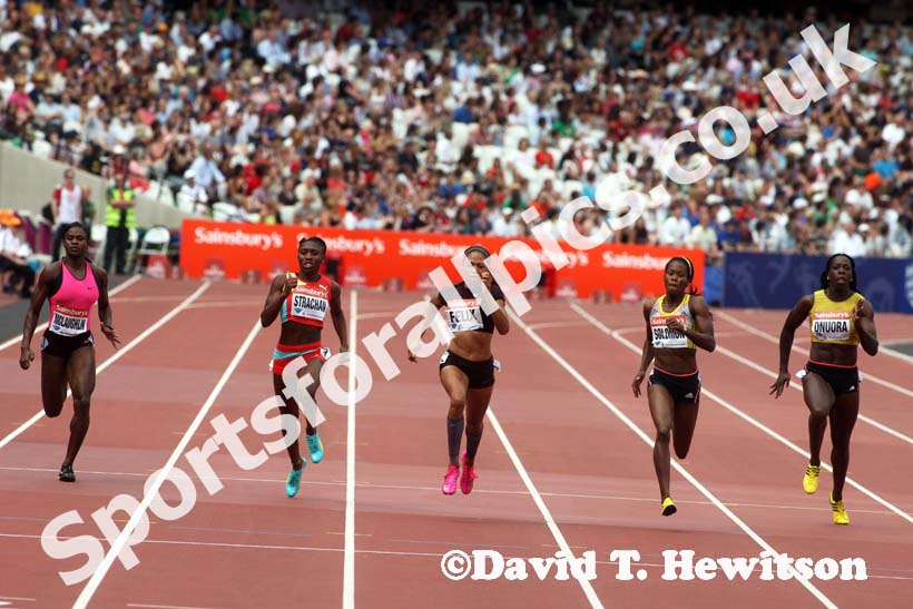 Allyson Felix wins the 200 metres,  2013 IAAF Diamond League, Sainsbury's Anniversary Games, Queen Elizabeth Olympic Park, London.